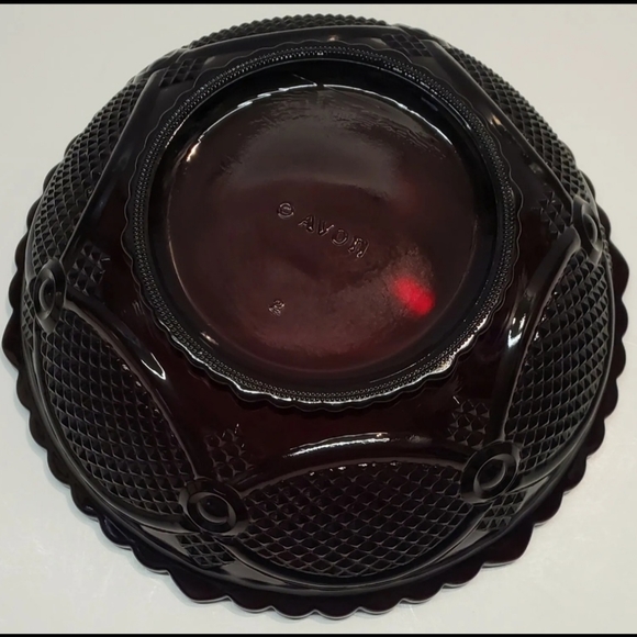NEW Avon Cape Cod Ruby Red Serving Bowl 8.75" Vintage With Box Sandwich Glass - Picture 7 of 11